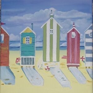 Beach Huts Canvas Art